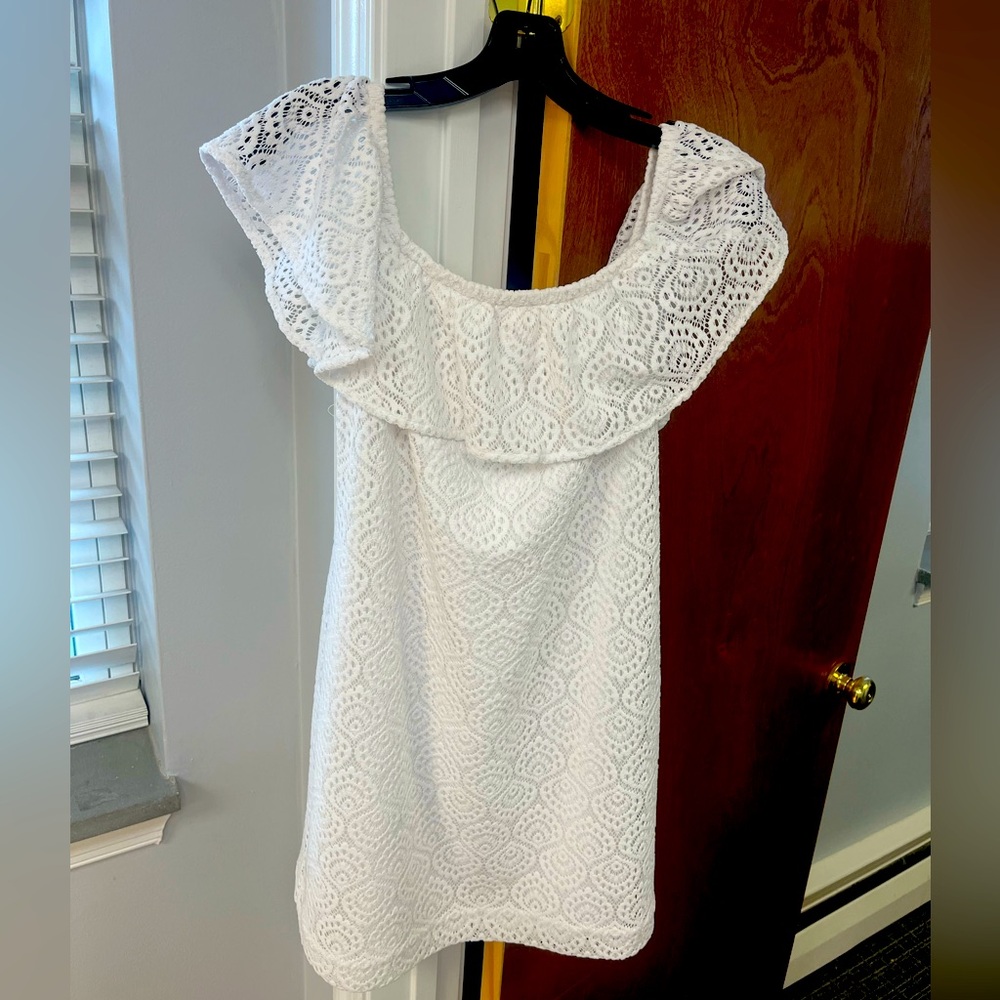 Lily Pulitzer white dress - size Medium - off shoulder lace